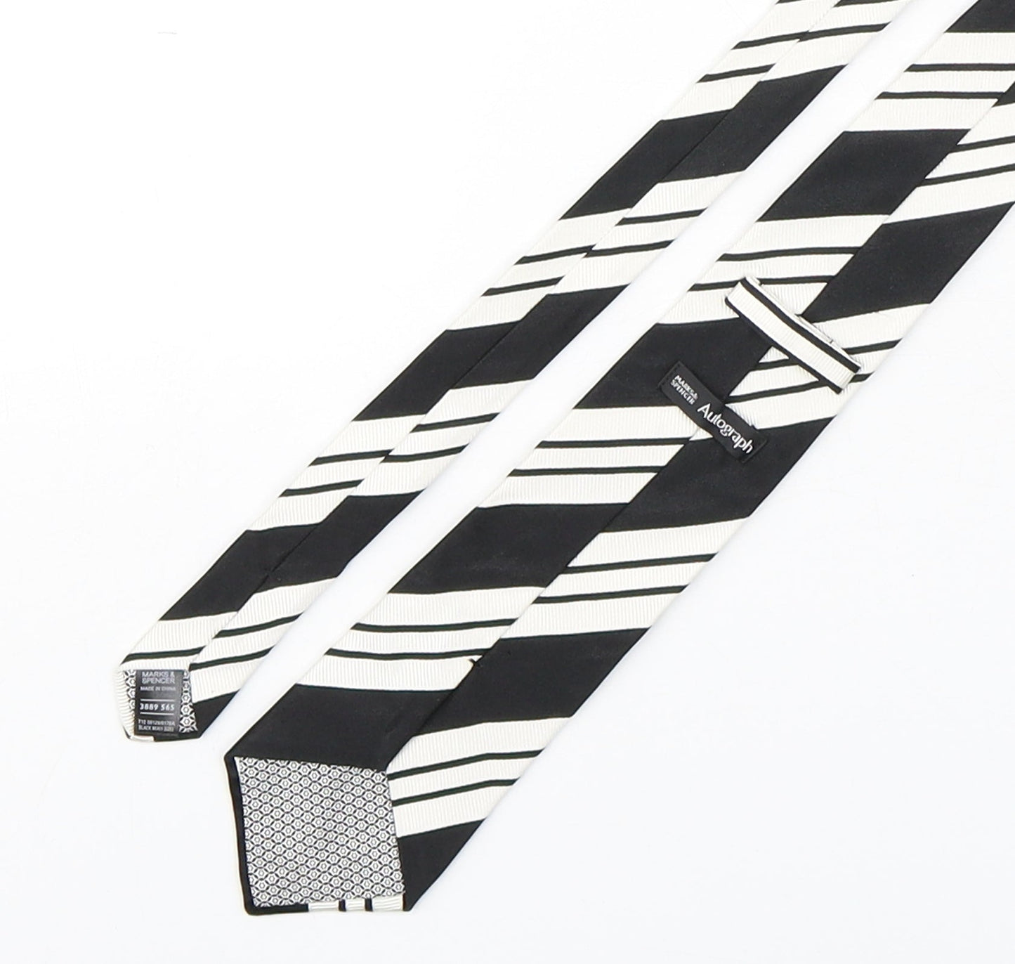 Autograph Mens Multicoloured Striped Silk Pointed Tie One Size