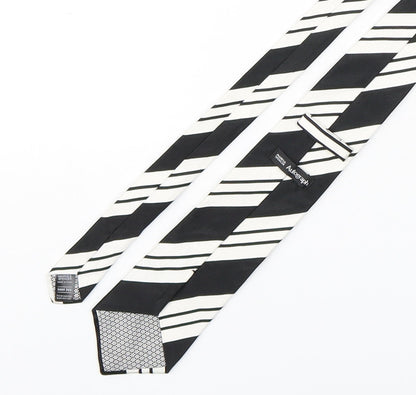 Autograph Mens Multicoloured Striped Silk Pointed Tie One Size