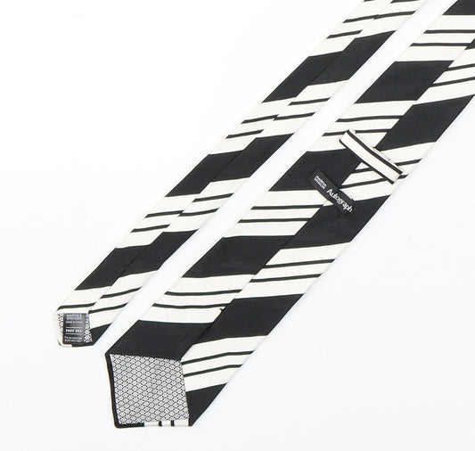 Autograph Mens Multicoloured Striped Silk Pointed Tie One Size