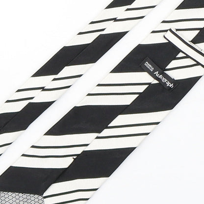 Autograph Mens Multicoloured Striped Silk Pointed Tie One Size