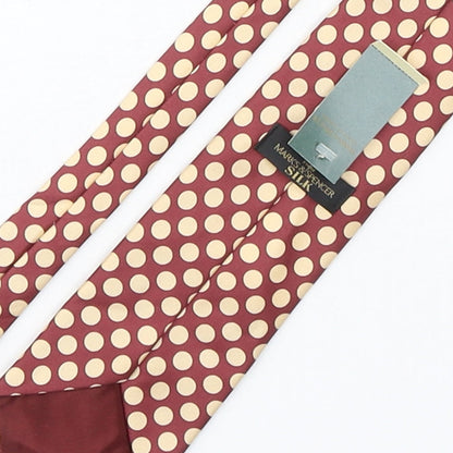 Marks and Spencer Mens Multicoloured Polka Dot Silk Pointed Tie One Size