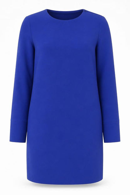 Warehouse Womens Blue  Polyester Shift  Size 8  Round Neck Zip