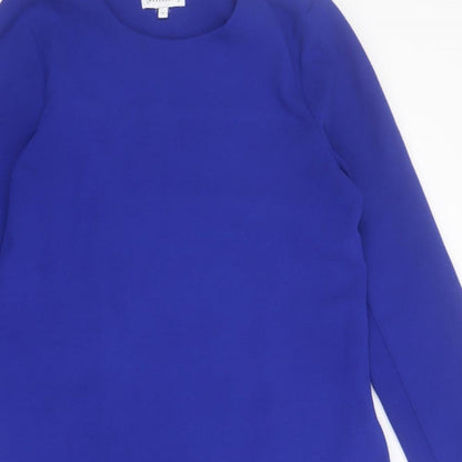 Warehouse Womens Blue  Polyester Shift  Size 8  Round Neck Zip