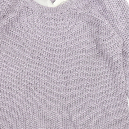 Cotton Traders Womens Purple Collared  Acrylic Henley Jumper Size 14