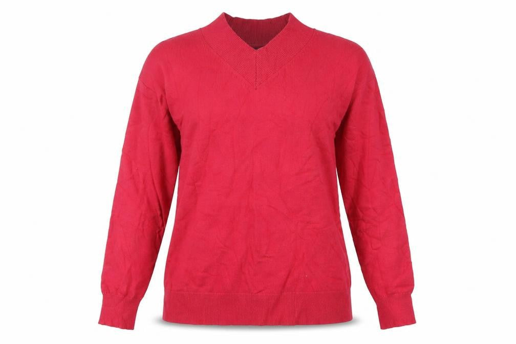 Marks and Spencer Womens Pink V-Neck  Acrylic Pullover Jumper Size XS