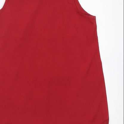 Atmosphere Womens Red  Polyester Basic Tank Size 8 Scoop Neck