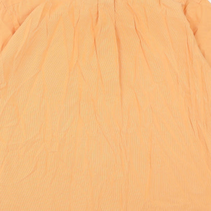 Mens UK Size 17 Marks and Spencer Orange  Button-Up Short Sleeve Casual Shirt