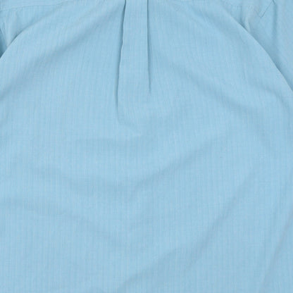 Mens UK Size L defined Blue  Button-Up Short Sleeve Casual Shirt