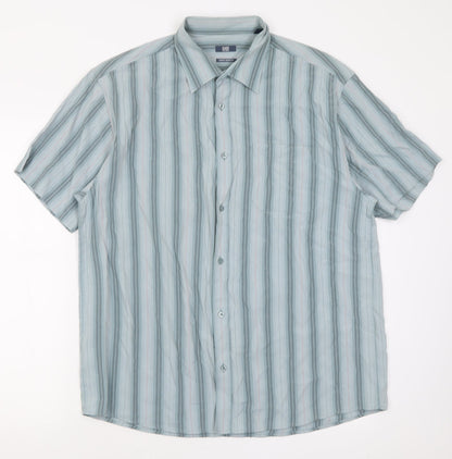 Mens UK Size L EAST Green  Button-Up Short Sleeve Casual Shirt