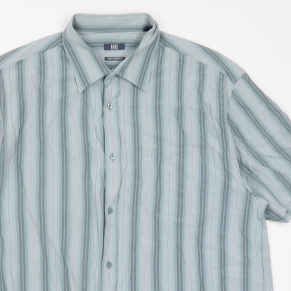 Mens UK Size L EAST Green  Button-Up Short Sleeve Casual Shirt