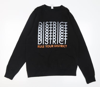 Mens UK Size M Just Hoods Black Pullover Sweatshirt