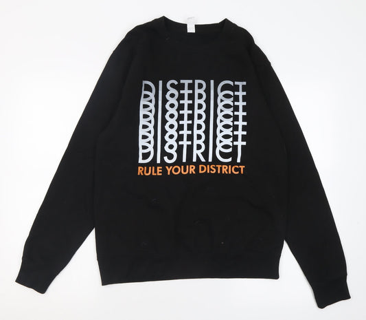 Mens UK Size M Just Hoods Black Pullover Sweatshirt