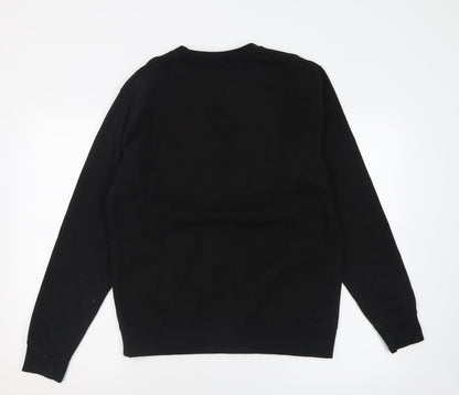 Mens UK Size M Just Hoods Black Pullover Sweatshirt
