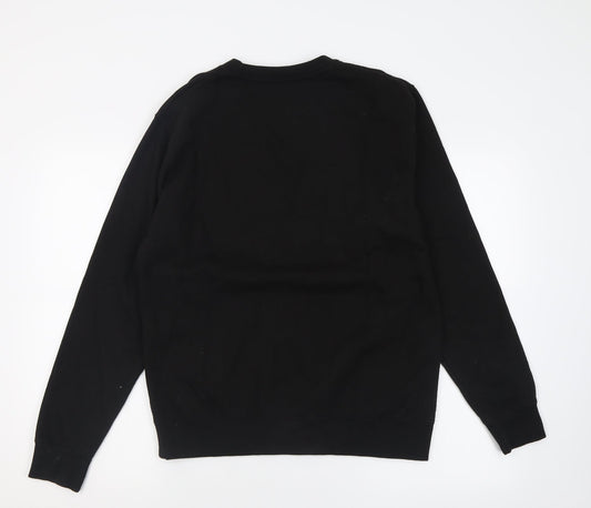 Mens UK Size M Just Hoods Black Pullover Sweatshirt