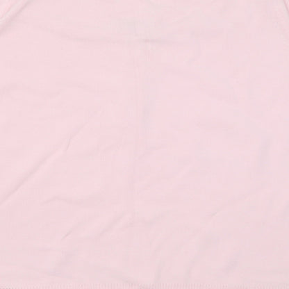 Laura D Womens Pink  Viscose Basic T-Shirt Size S V-Neck