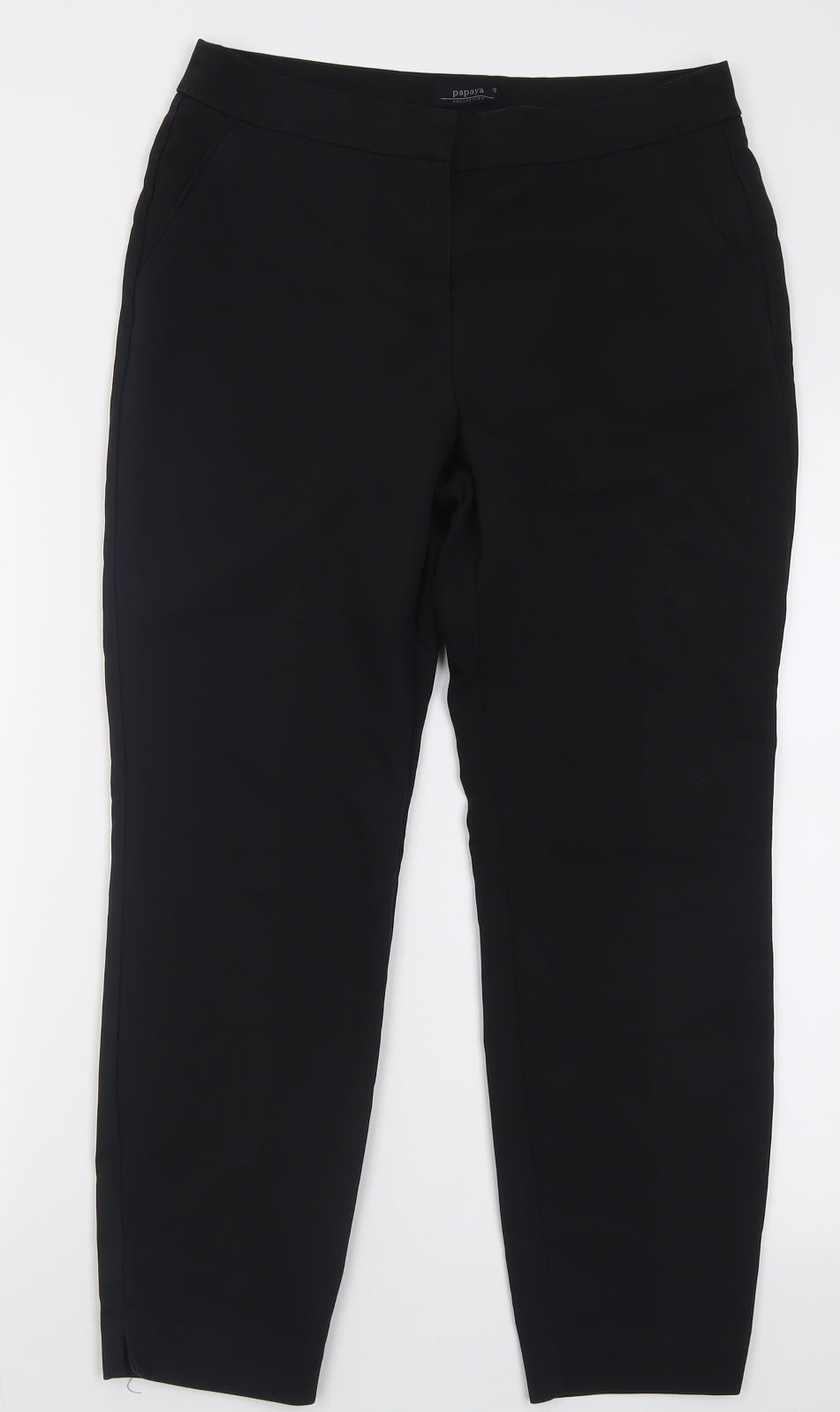 Womens UK Size 12 Papaya Regular Fit  Black Trousers