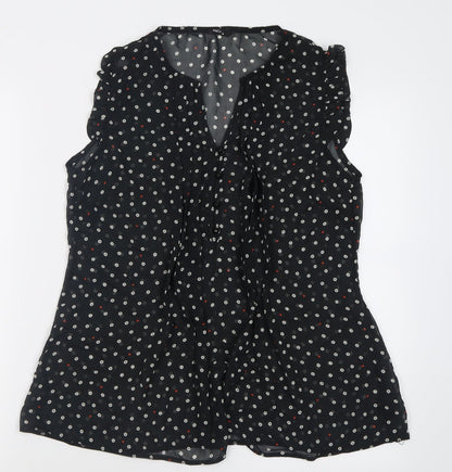 Womens UK Size 10 M&Co Black Basic Tank