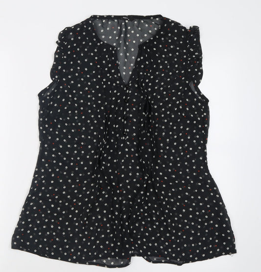 Womens UK Size 10 M&Co Black Basic Tank