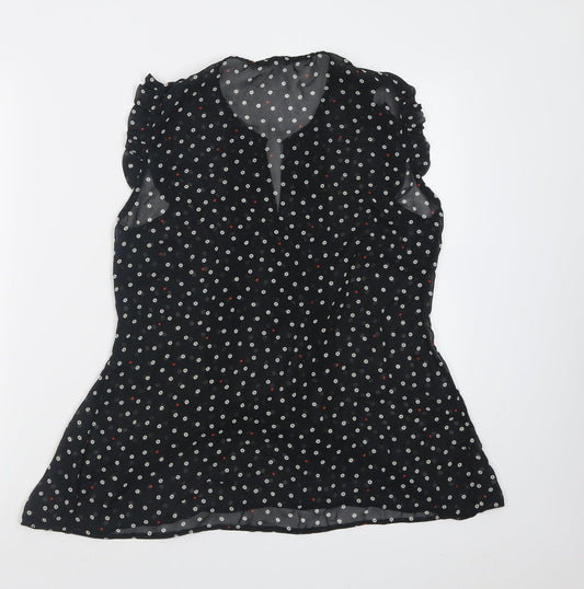 Womens UK Size 10 M&Co Black Basic Tank