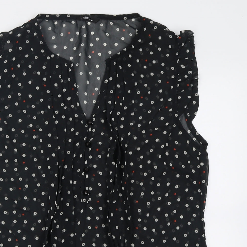 Womens UK Size 10 M&Co Black Basic Tank