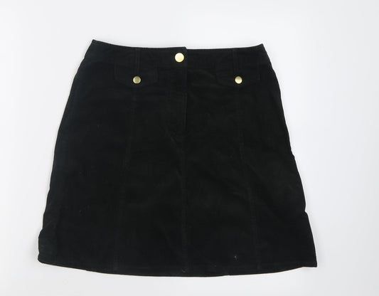 Oasis Womens Green  Cotton A-Line Skirt Size 10   Button