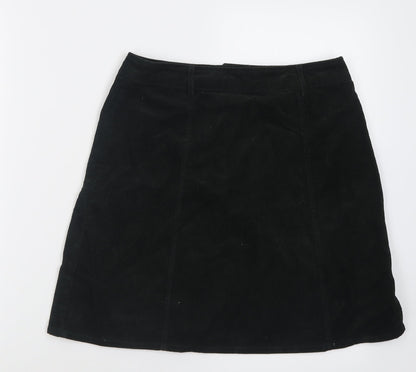 Oasis Womens Green  Cotton A-Line Skirt Size 10   Button