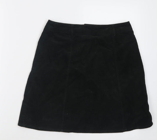 Oasis Womens Green  Cotton A-Line Skirt Size 10   Button