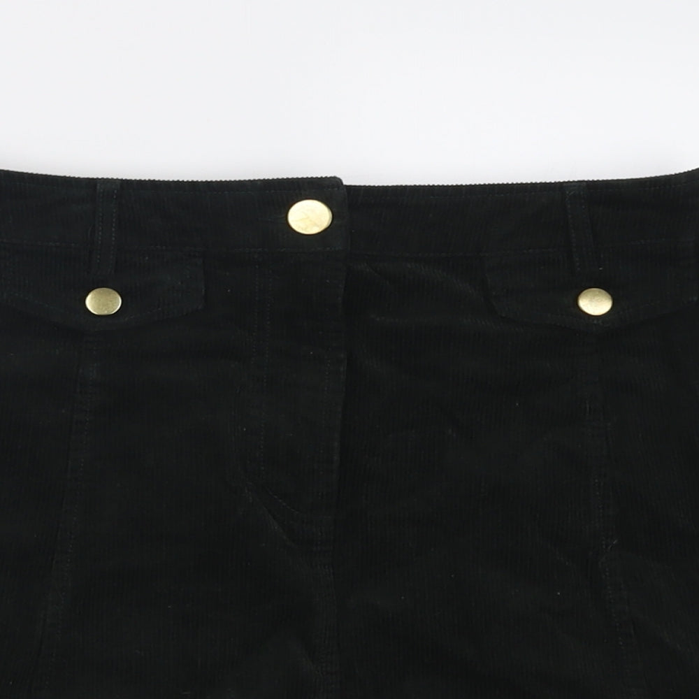 Oasis Womens Green  Cotton A-Line Skirt Size 10   Button