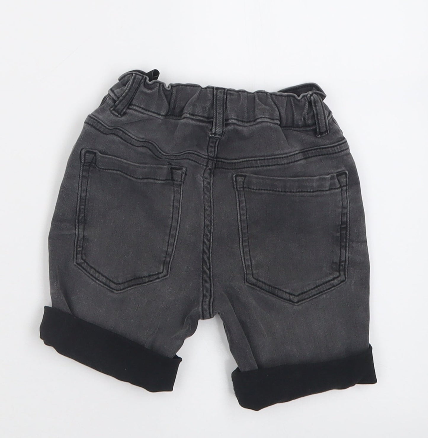 TU Boys Grey  Cotton Bermuda Shorts Size 7 Years  Regular Buckle