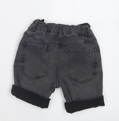 TU Boys Grey  Cotton Bermuda Shorts Size 7 Years  Regular Buckle