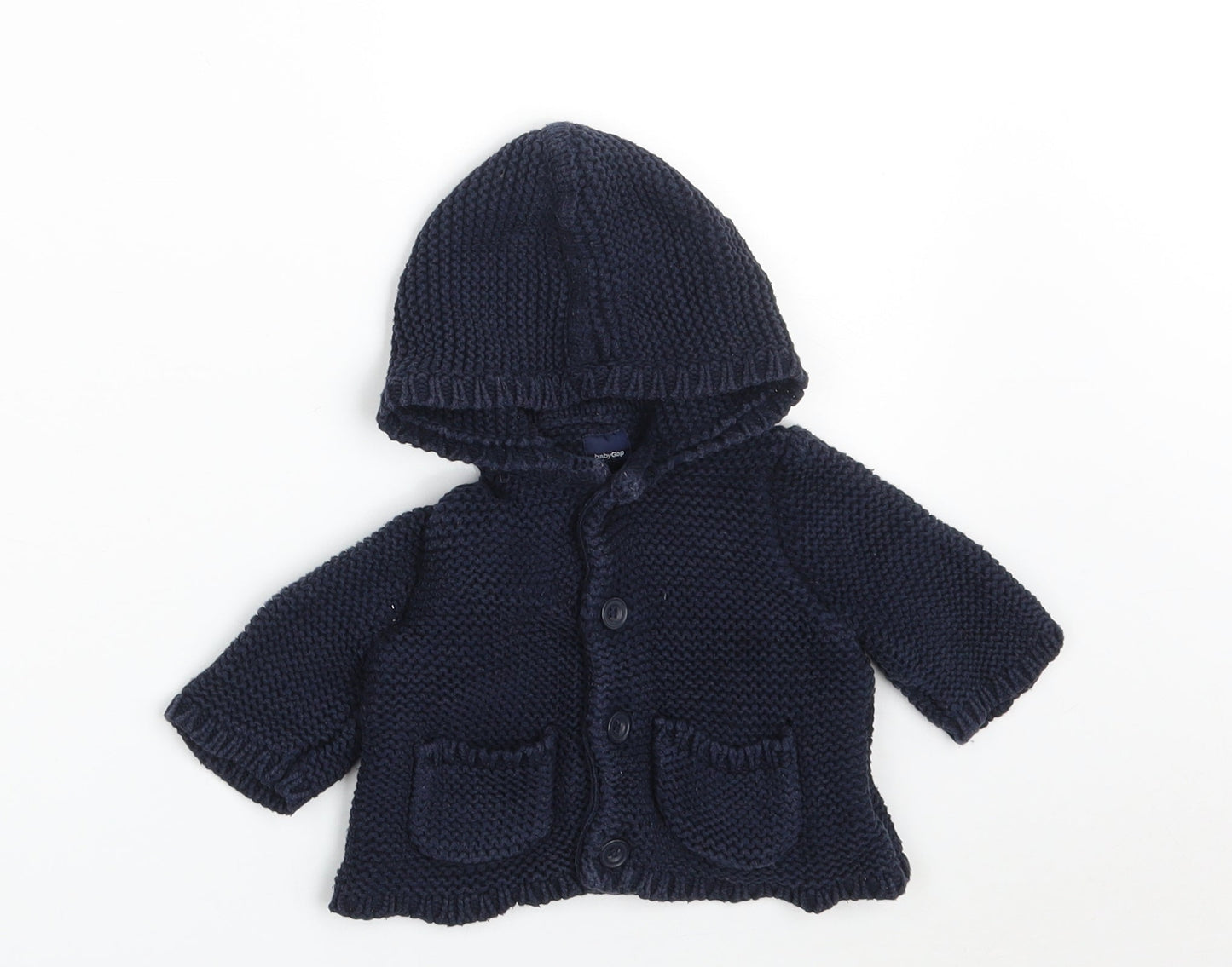Gap Boys Blue  100% Cotton Cardigan Jumper Size 3-6 Months  Button