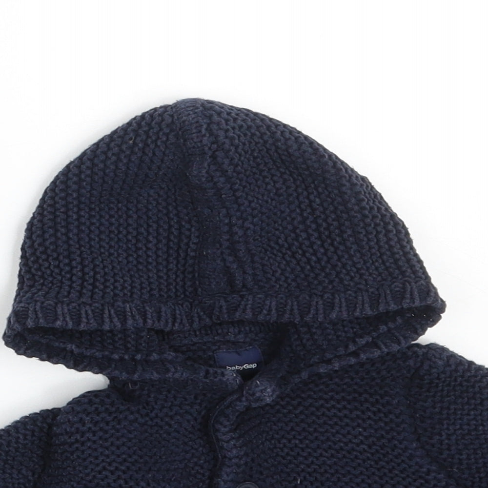 Gap Boys Blue  100% Cotton Cardigan Jumper Size 3-6 Months  Button