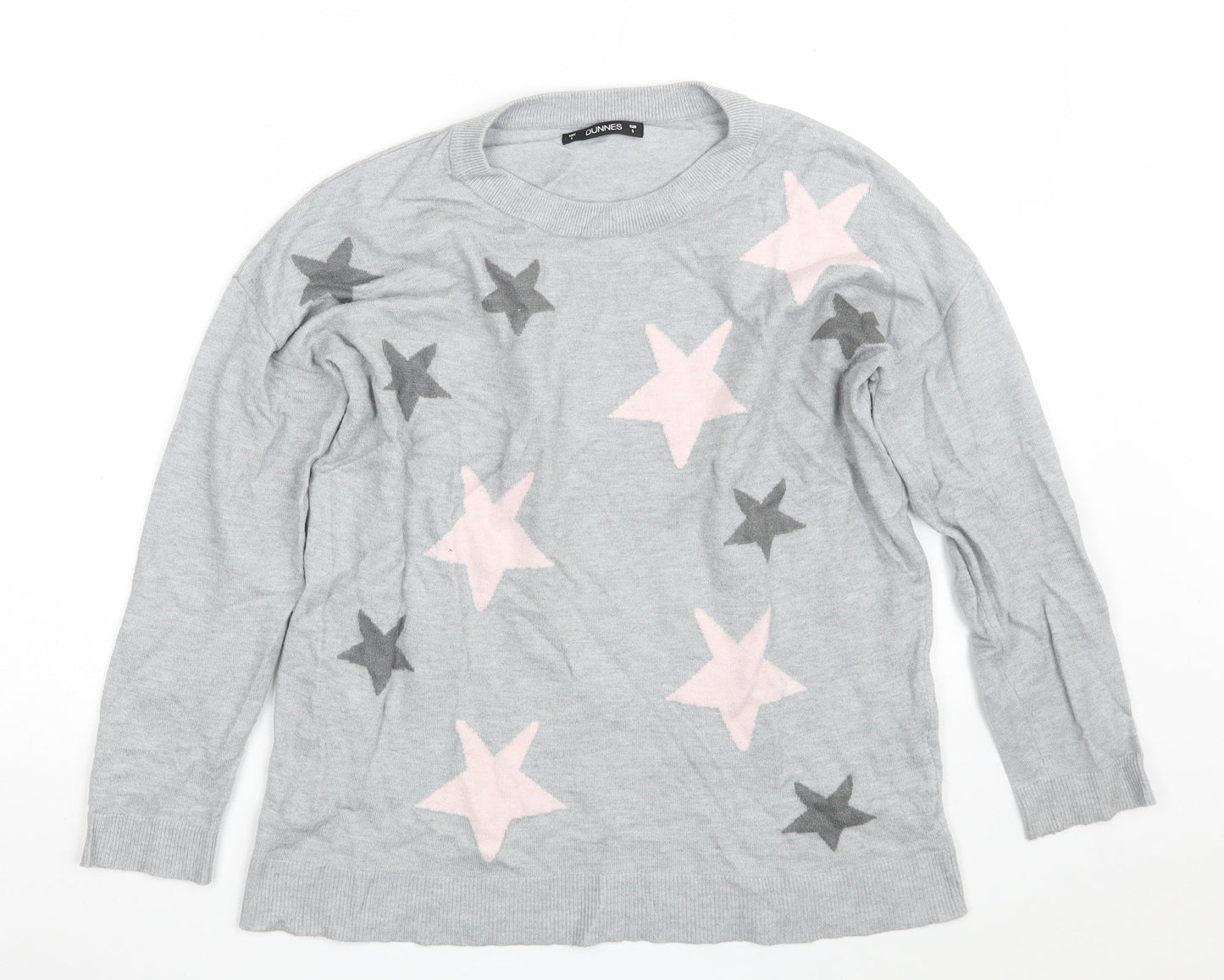 Womens UK Size S Dunnes Stores Grey Pullover Jumper