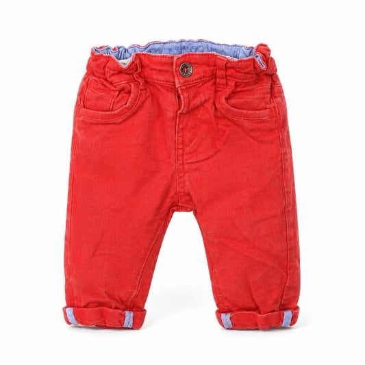 Marks and Spencer Baby Red  Cotton Cropped Jeans Size 3-6 Months  Button