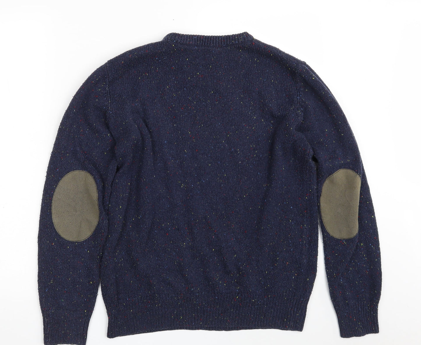 Cedar Wood State Mens Blue Crew Neck  Acrylic Pullover Jumper Size S