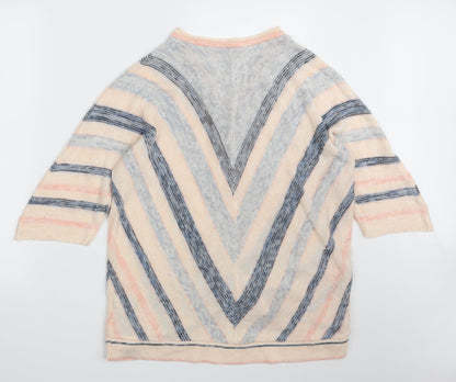 AproductZ GmbH Womens Multicoloured V-Neck Geometric Acrylic Pullover Jumper Size 22