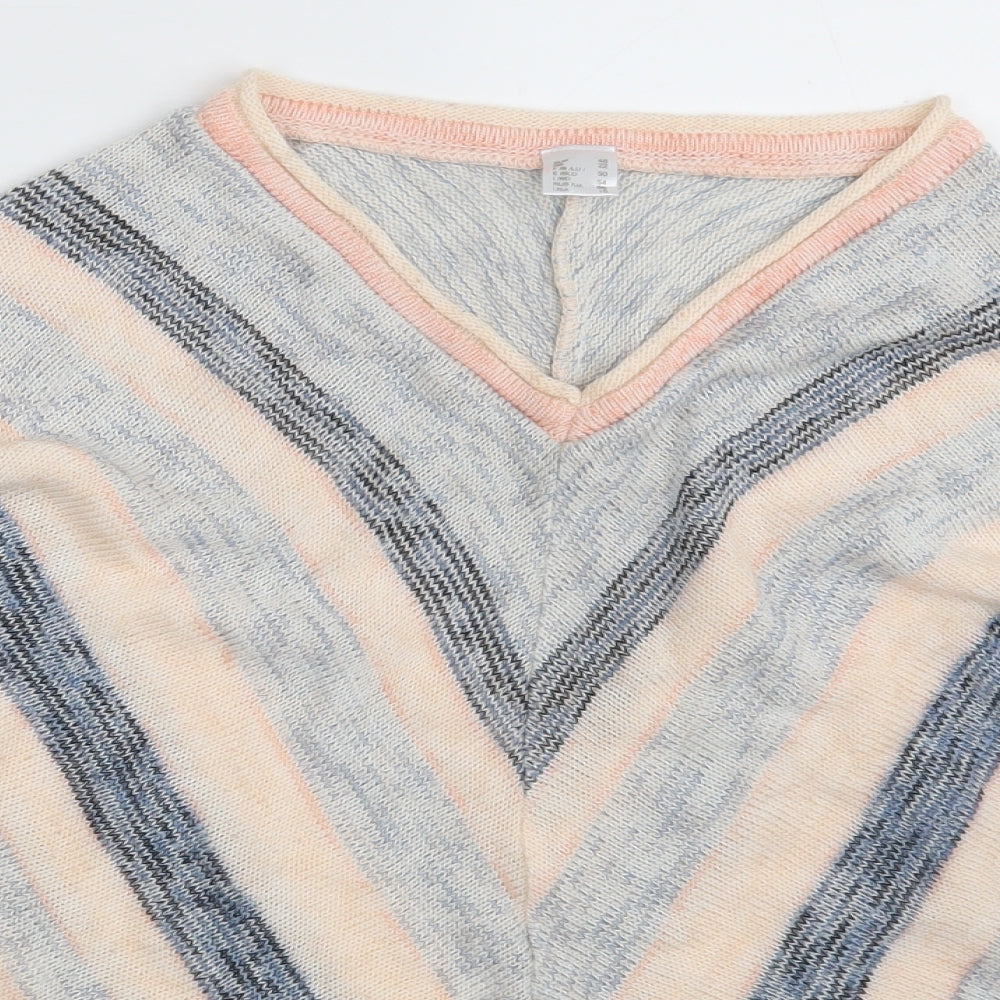 AproductZ GmbH Womens Multicoloured V-Neck Geometric Acrylic Pullover Jumper Size 22