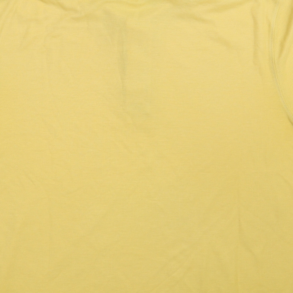 St. Bernard Mens Yellow  Polyester  Polo Size M Collared Button