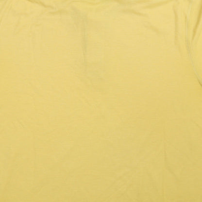 St. Bernard Mens Yellow  Polyester  Polo Size M Collared Button