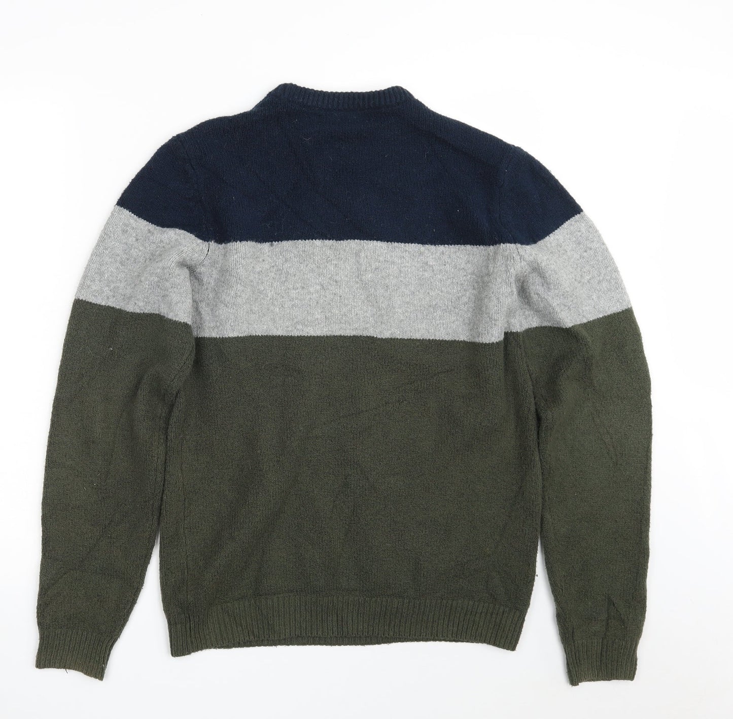 Easy Mens Multicoloured Crew Neck  Cotton Pullover Jumper Size S   - Colorblock