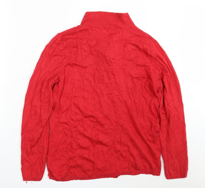 Damart Womens Red Collared  Viscose  Jumper Size 18   - Size 18-20