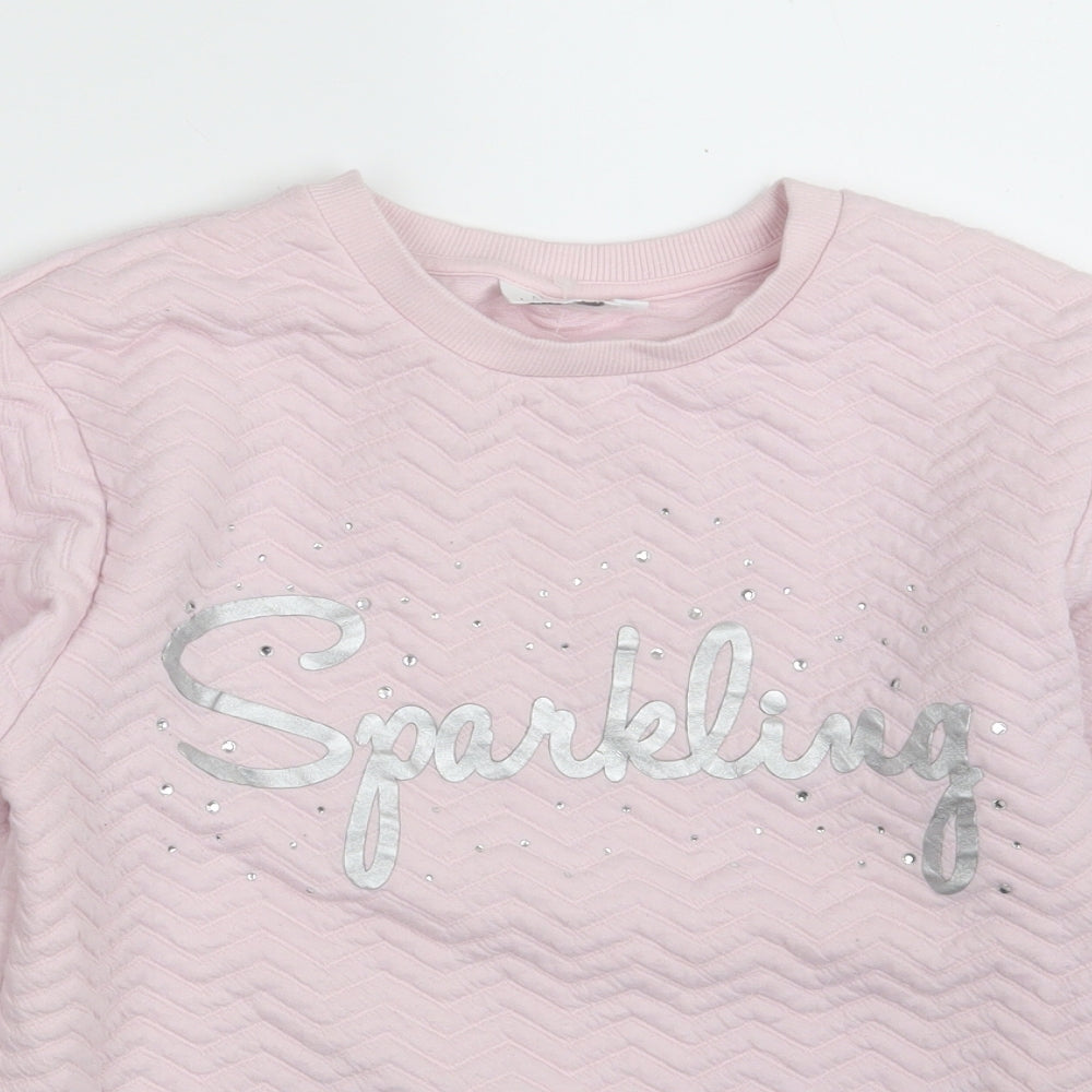 KappAhl Girls Pink  Polyester Pullover Sweatshirt Size 13-14 Years   - Sparkling