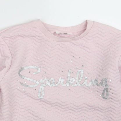 KappAhl Girls Pink  Polyester Pullover Sweatshirt Size 13-14 Years   - Sparkling