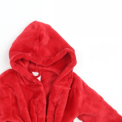 Close-up detail of Primark Baby Red Solid 100% Polyester Babydoll Robe, size 6-9, Months - Pockets