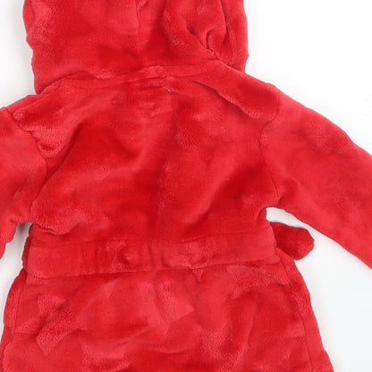 Brand and care label for Primark Baby Red Solid 100% Polyester Babydoll Robe, size 6-9, Months - Pockets