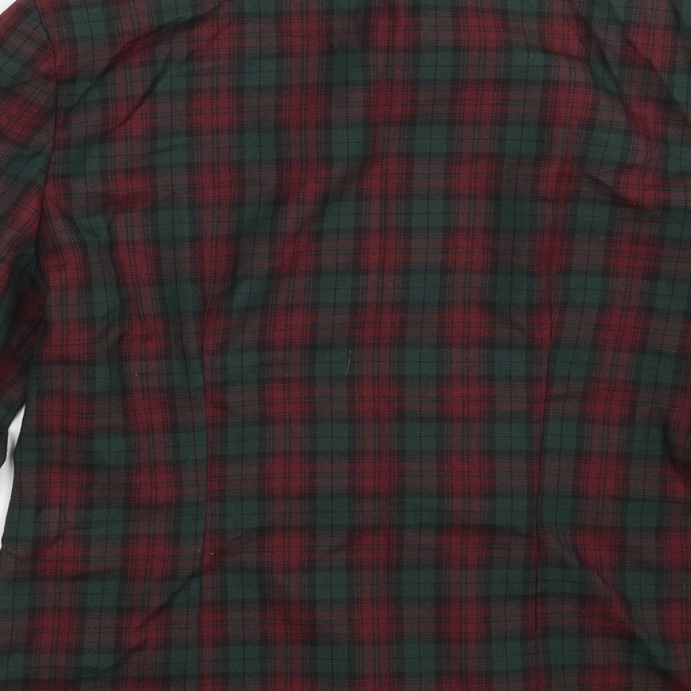 Rebecca Sheldon Womens Multicoloured Check  Jacket Blazer Size 10  Button