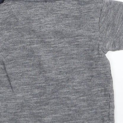 Brand and care label for Primark boys’ grey 100% cotton pullover polo, size 12-18, months collared button