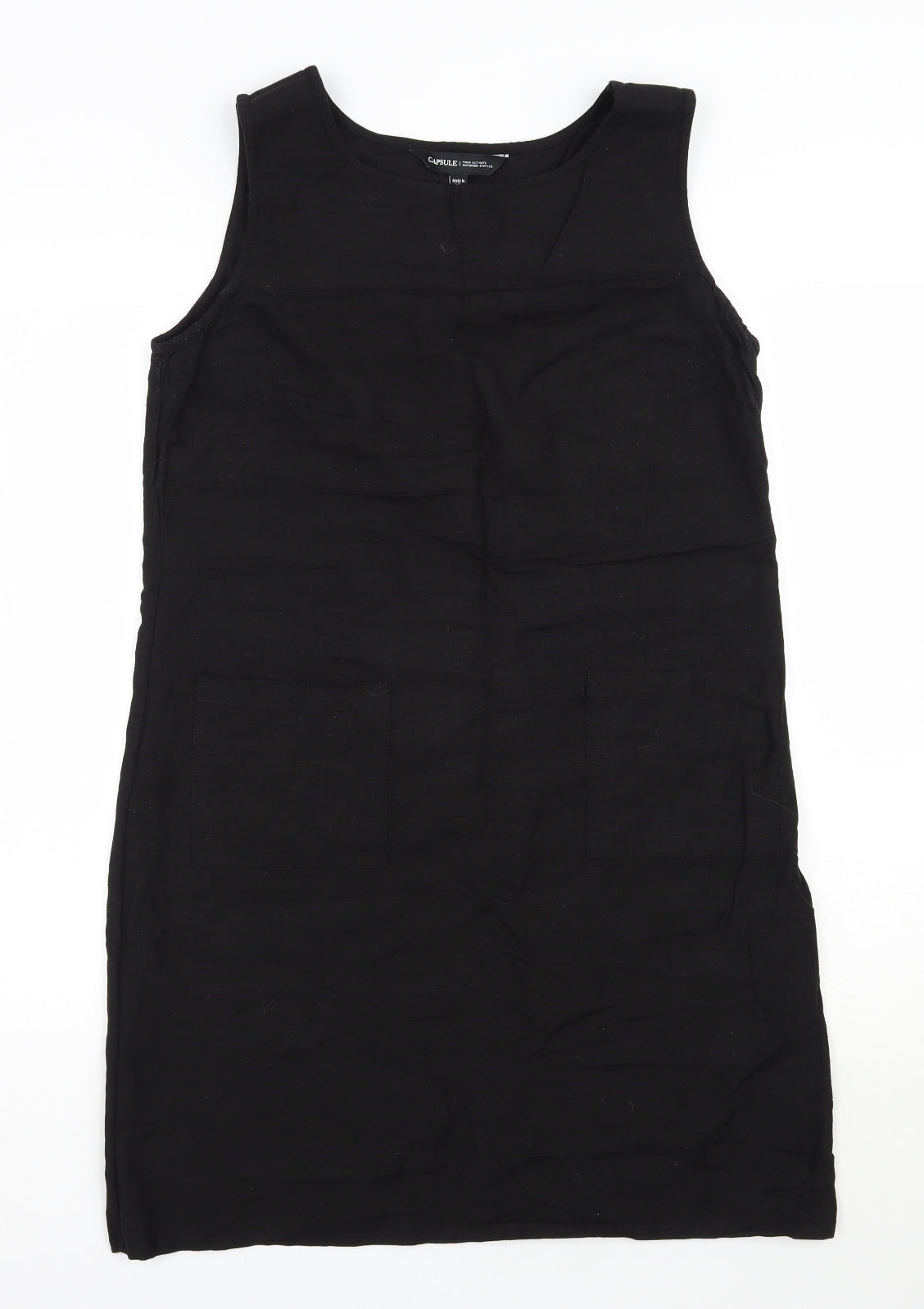 Capsule Womens Black  Viscose Shift  Size 12  Round Neck Pullover