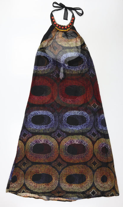 Primark Womens Multicoloured Geometric Polyester Kaftan  Size 8  Halter Tie