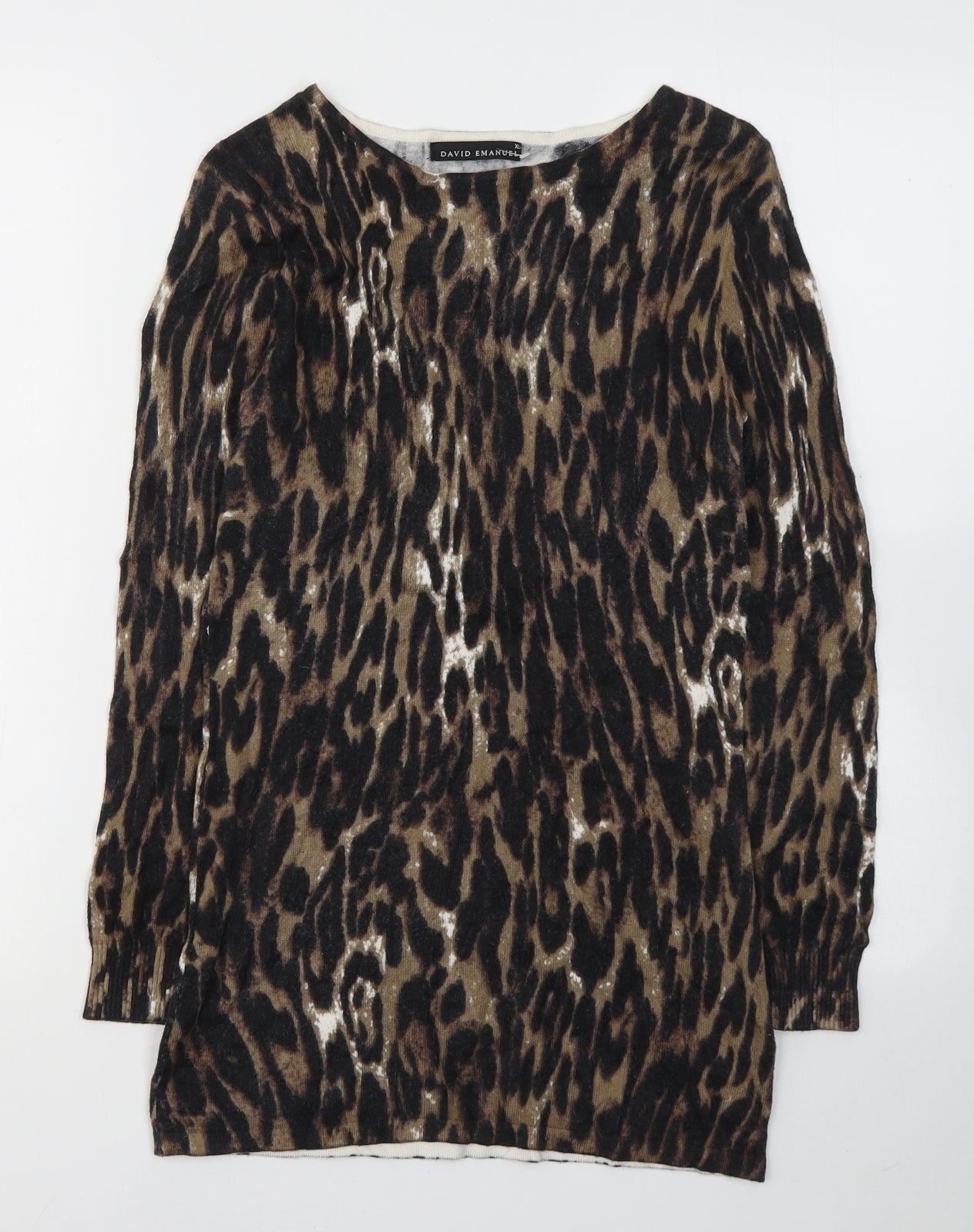 Womens UK Size XS DAVID EMANUEL Black Basic Blouse